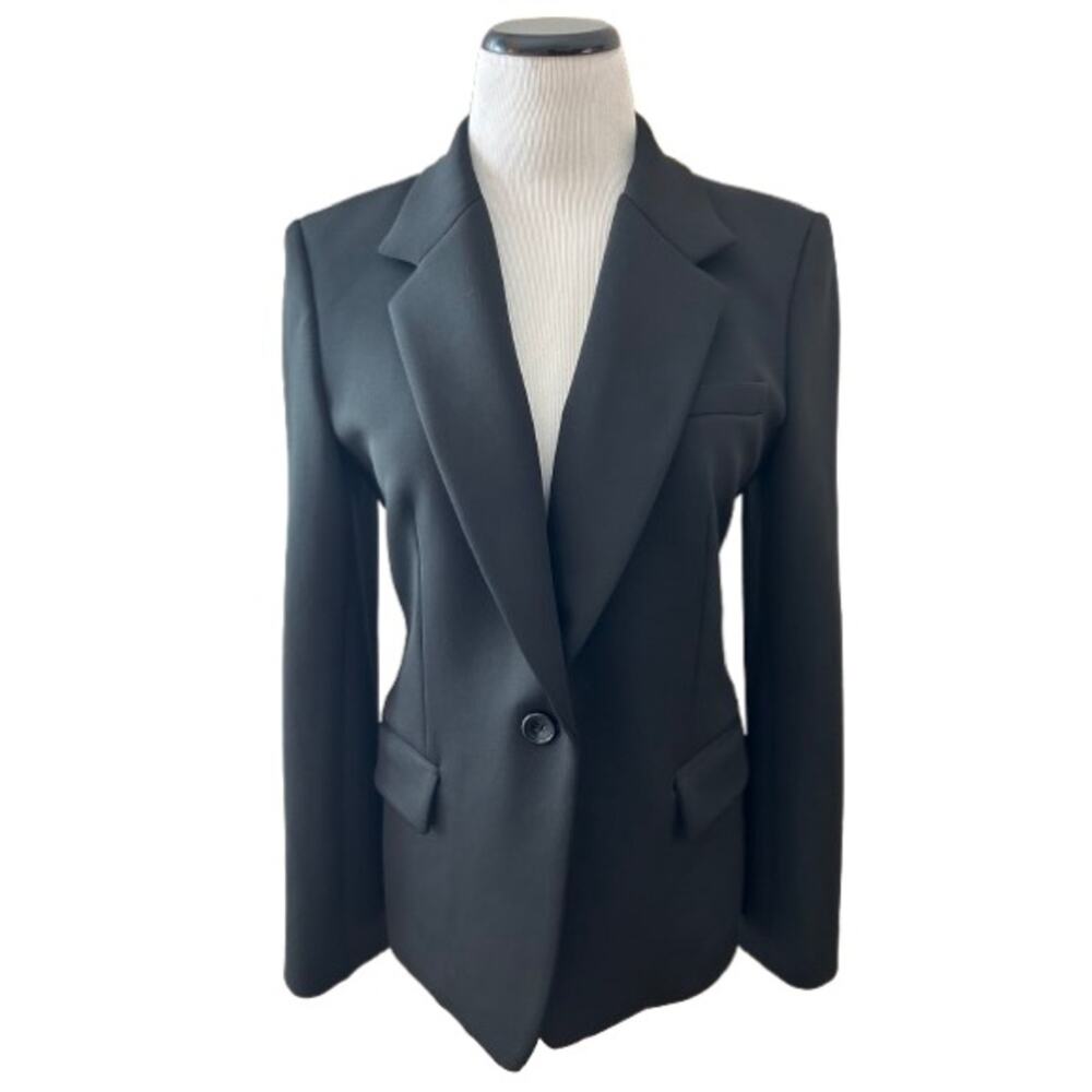 DKNY Womens Single-Button Tailored Notch Lapel Blazer Black Size 8.